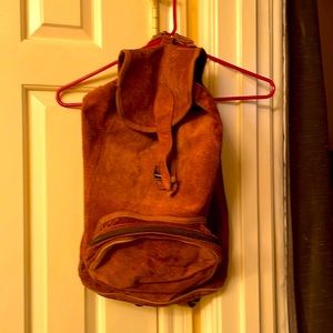 Vintage brown suede backpack!